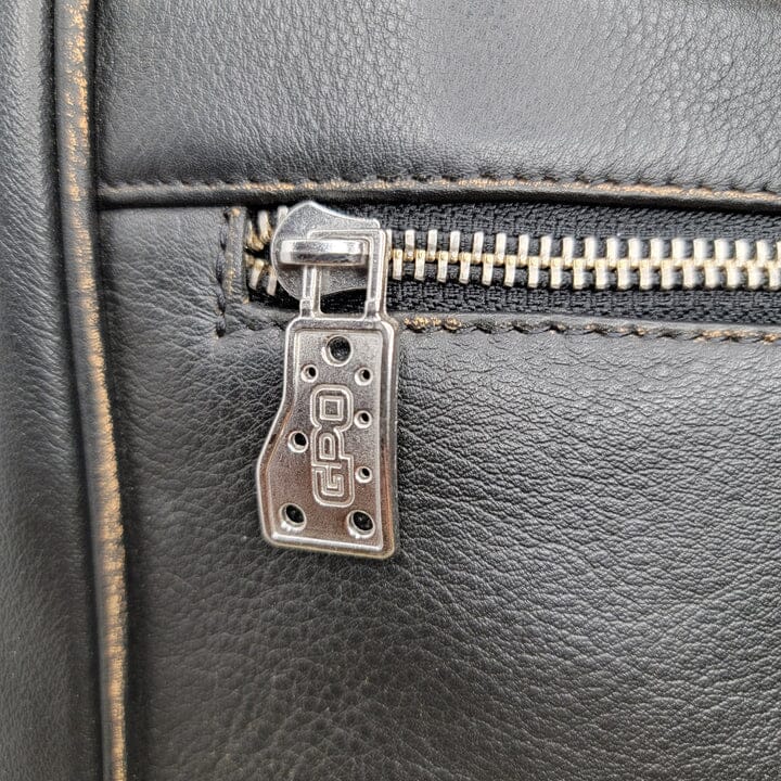 GrandPrix Originals Limited Edition Vintage Leather Silverstone Messenger Bag - Black Bags GrandPrix Originals USA 