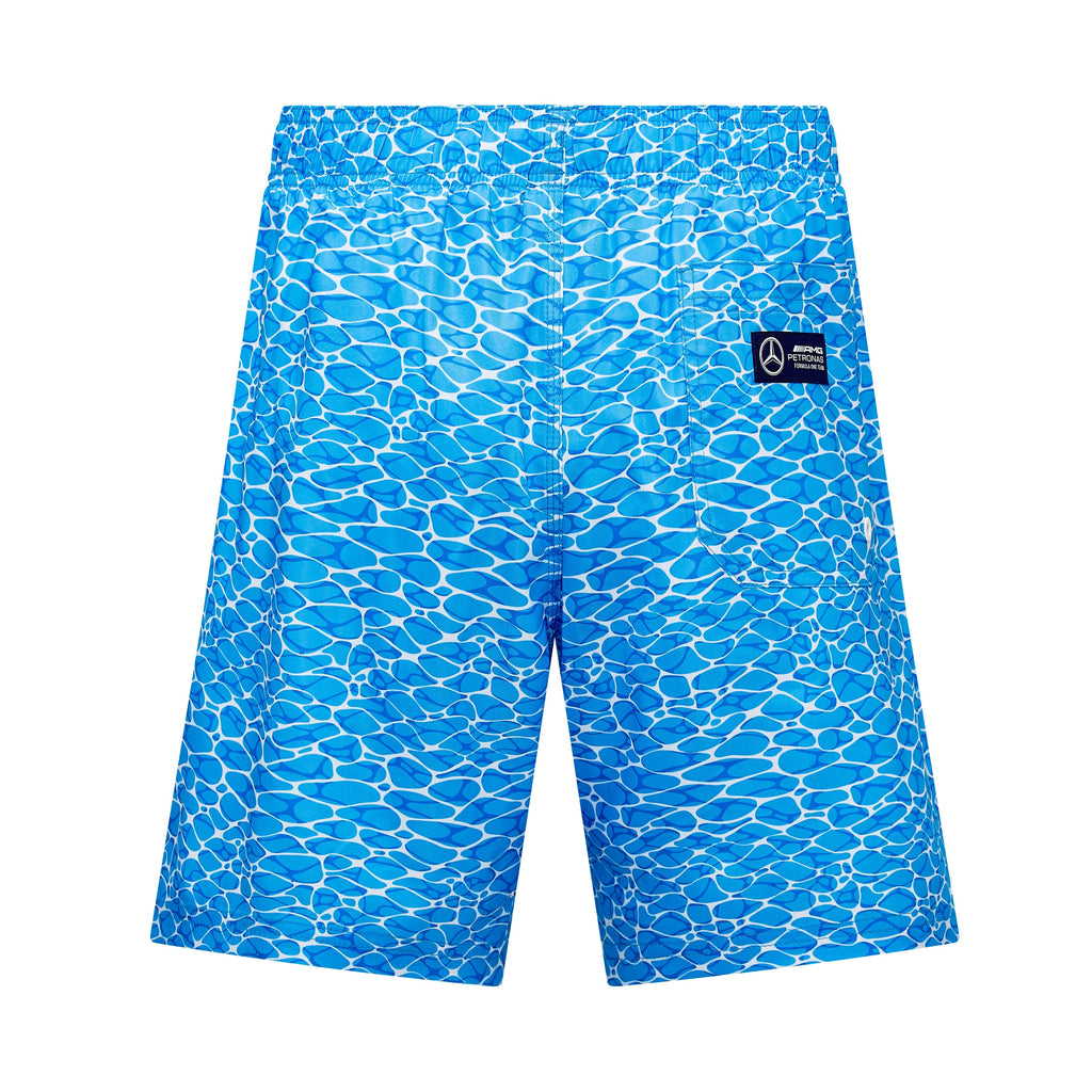 Mercedes Benz F1 Special Edition George Russell 2023 "No Diving" Miami GP Swim Shorts-Blue Shorts Mercedes AMG Petronas 