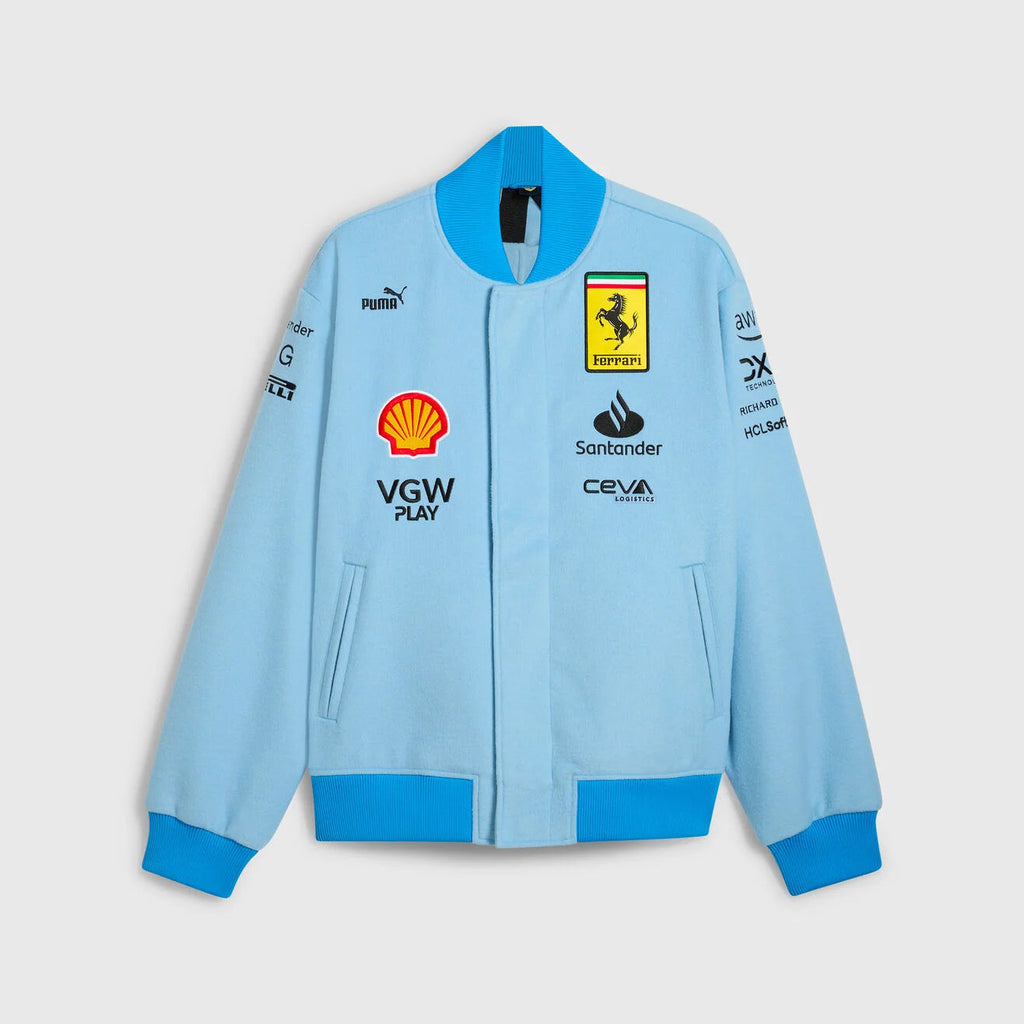 Scuderia Ferrari F1 Special Edition Miami GP Team Varsity Jacket - Blue Jackets Scuderia Ferrari 