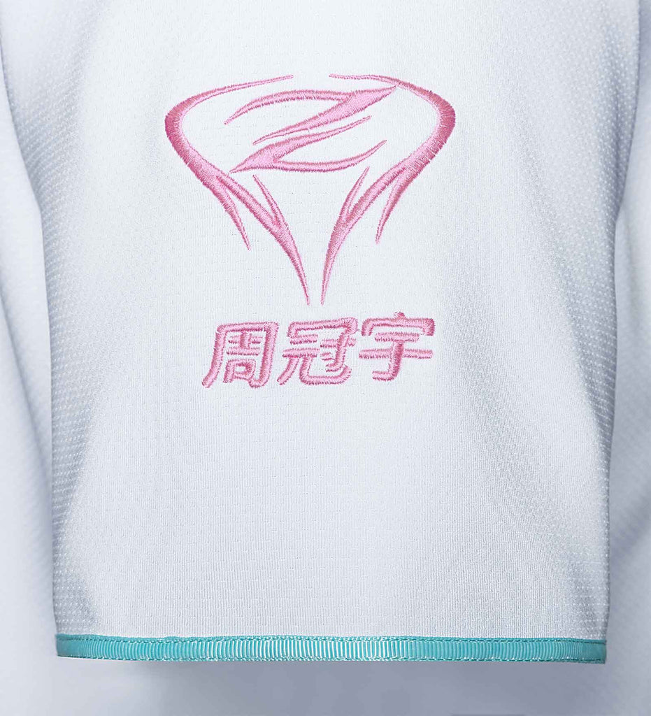 Stake F1 Kick Sauber Men's Special Edition Miami GP Flamingo White Baseball Jersey - Bottas/Zhou T-shirts Stake F1 Kick Sauber 