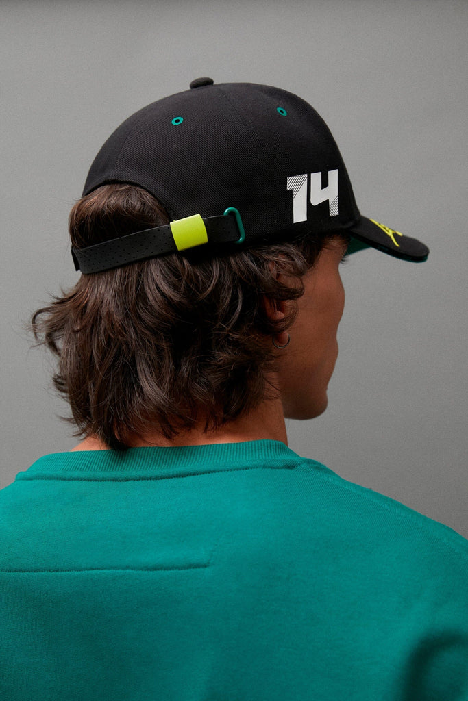 Aston Martin F1 Kimoa Fernando Alonso Patch Hat- Black/Lime Hats Aston Martin F1 