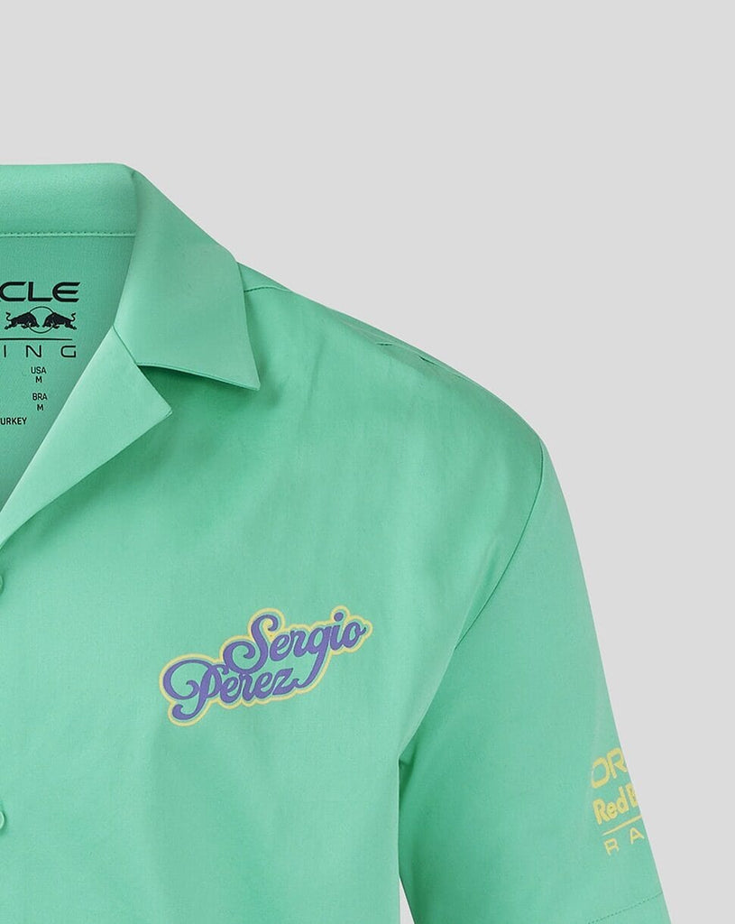 Red Bull Racing F1 Sergio "Checo" Perez Special Edition Mexico GP Button Down Shirt - Green Shirts Red Bull Racing 