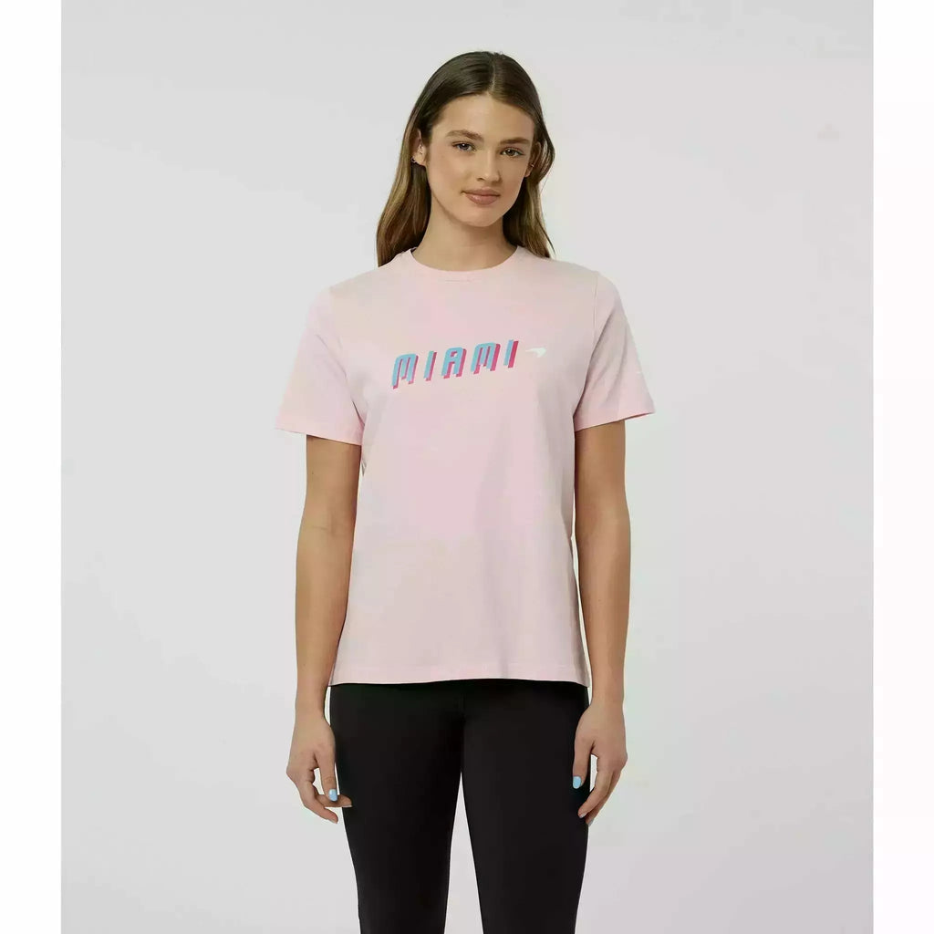 McLaren F1 Women's Miami Neon Graphic T-Shirt-White/Vice Blue/Beetroot Purple/Crystal Rose T-shirts Light Gray