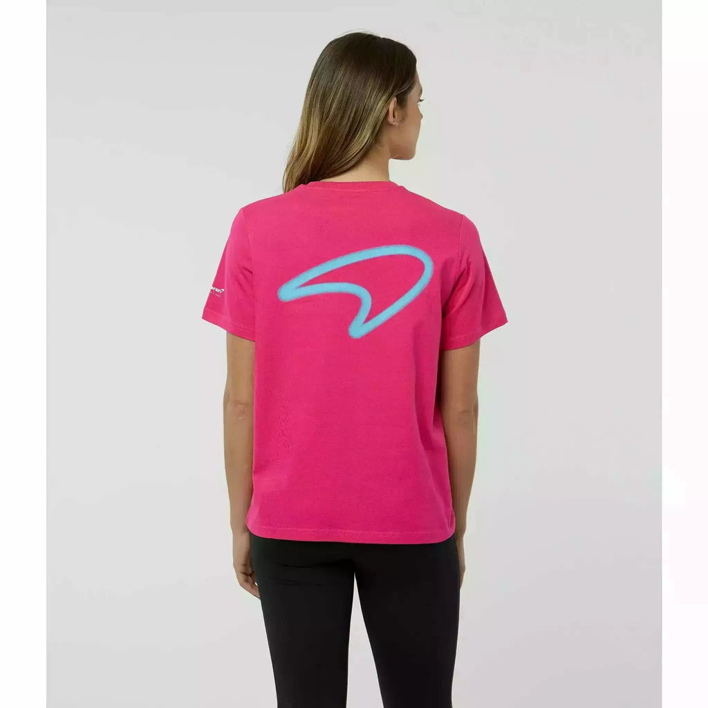 McLaren F1 Women's Miami Neon Graphic T-Shirt-White/Vice Blue/Beetroot Purple/Crystal Rose T-shirts Light Gray