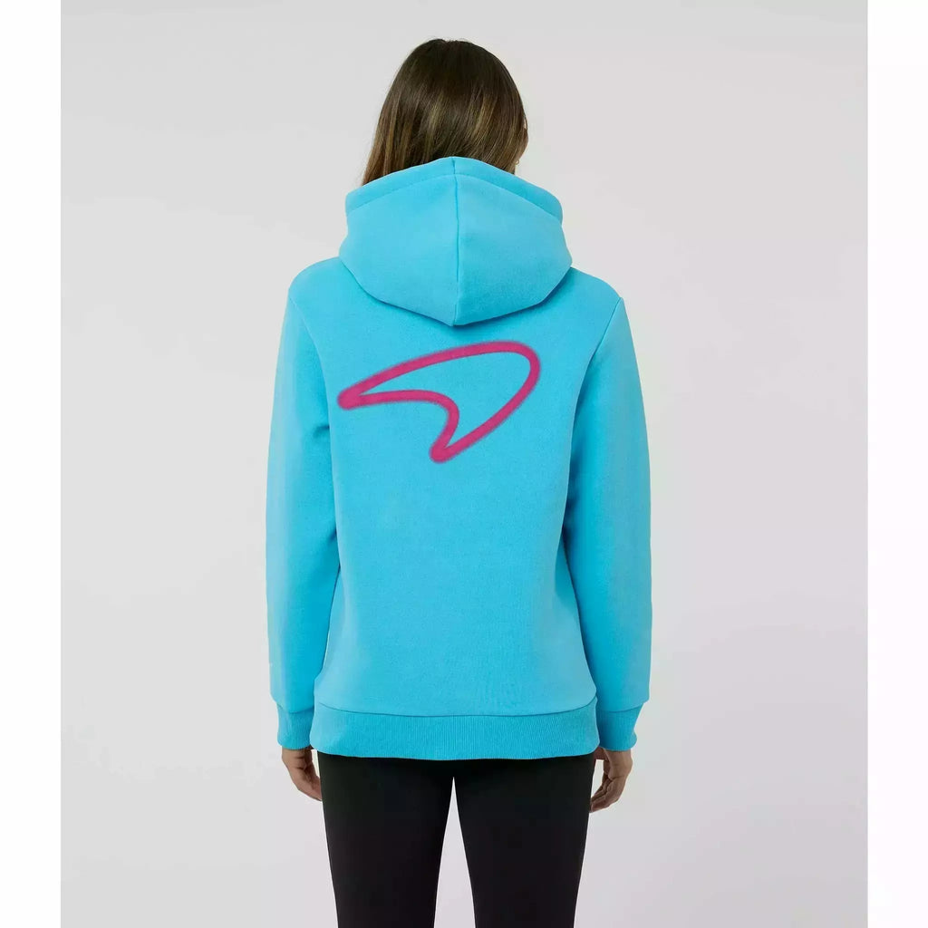 McLaren F1 Women's Miami Neon Graphic Hoodie -Black/Vice Blue/Beetroot Purple Hoodies Steel Blue