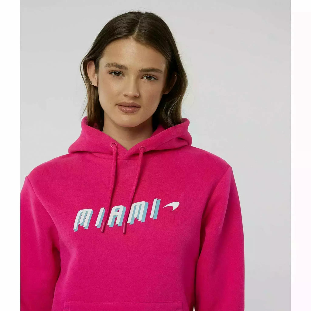 McLaren F1 Women's Miami Neon Graphic Hoodie -Black/Vice Blue/Beetroot Purple Hoodies Light Gray