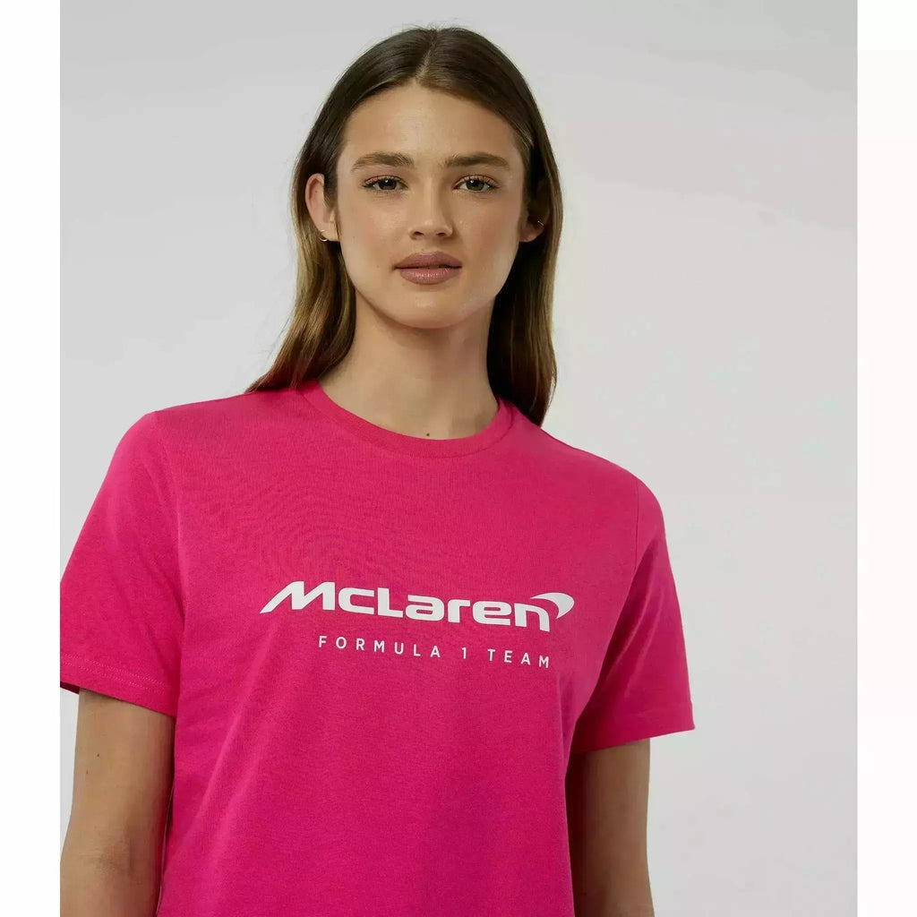 McLaren F1 Women's Miami Neon Logo T-Shirt -Beetroot Purple/Black T-shirts Maroon