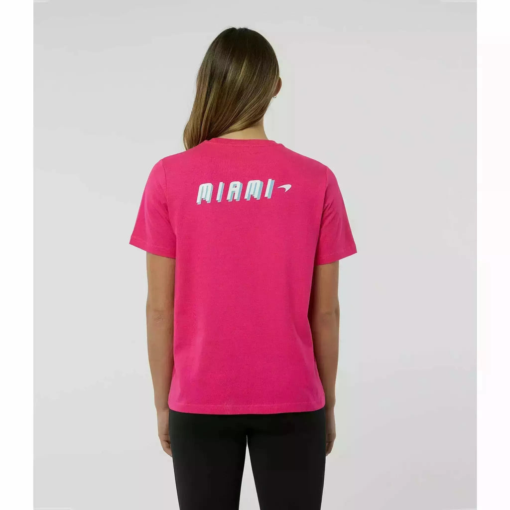McLaren F1 Women's Miami Neon Logo T-Shirt -Beetroot Purple/Black T-shirts Light Gray