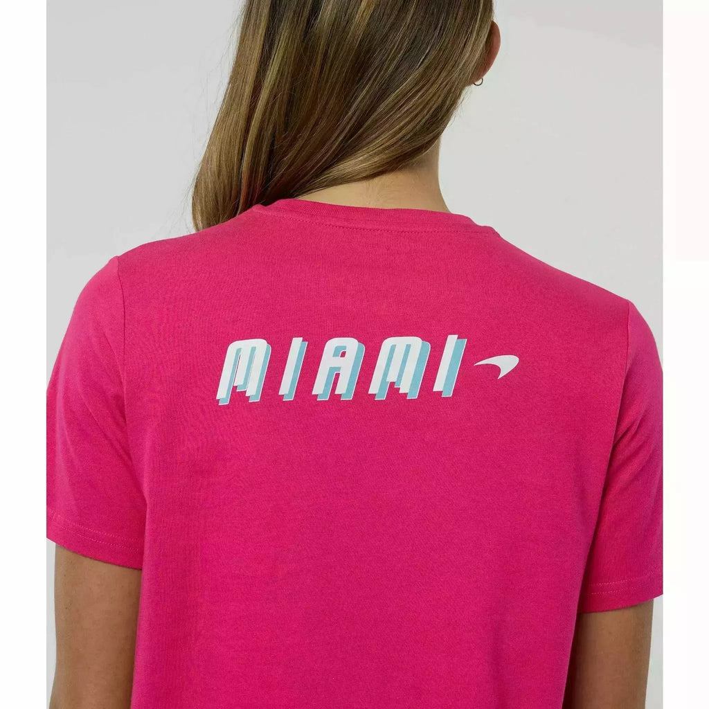 McLaren F1 Women's Miami Neon Logo T-Shirt -Beetroot Purple/Black T-shirts Maroon