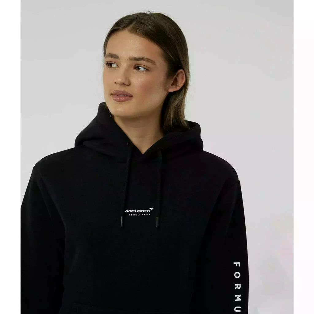 McLaren F1 Women's Miami Neon Logo Hoodie -Black/Vice Blue Hoodies Light Gray