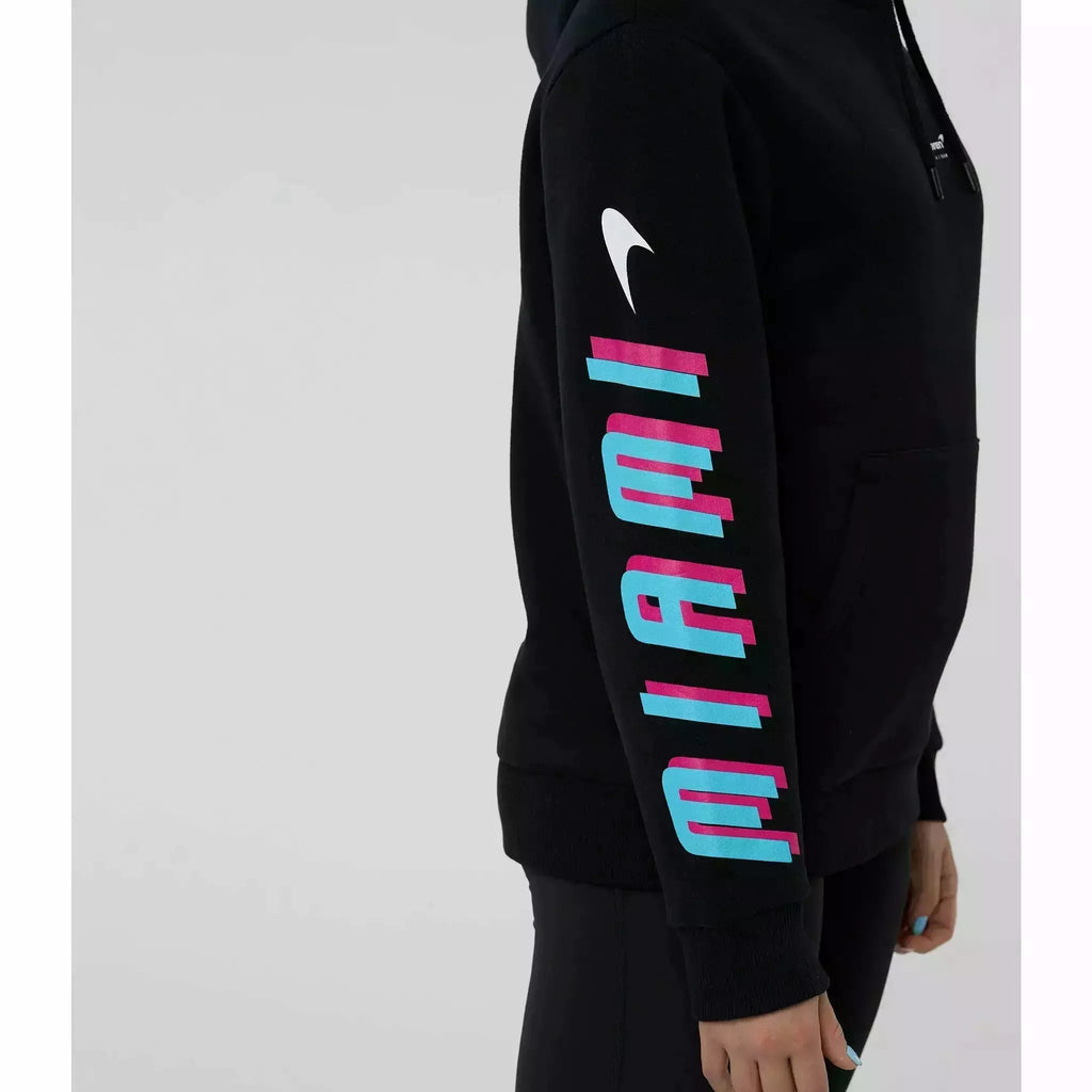McLaren F1 Women's Miami Neon Logo Hoodie -Black/Vice Blue Hoodies Light Gray
