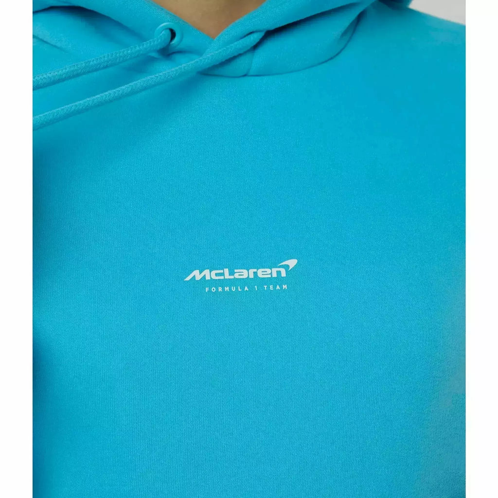 McLaren F1 Women's Miami Neon Logo Hoodie -Black/Vice Blue Hoodies Light Sea Green