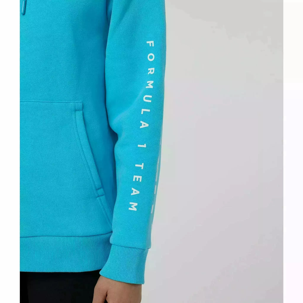 McLaren F1 Women's Miami Neon Logo Hoodie -Black/Vice Blue Hoodies Light Sea Green
