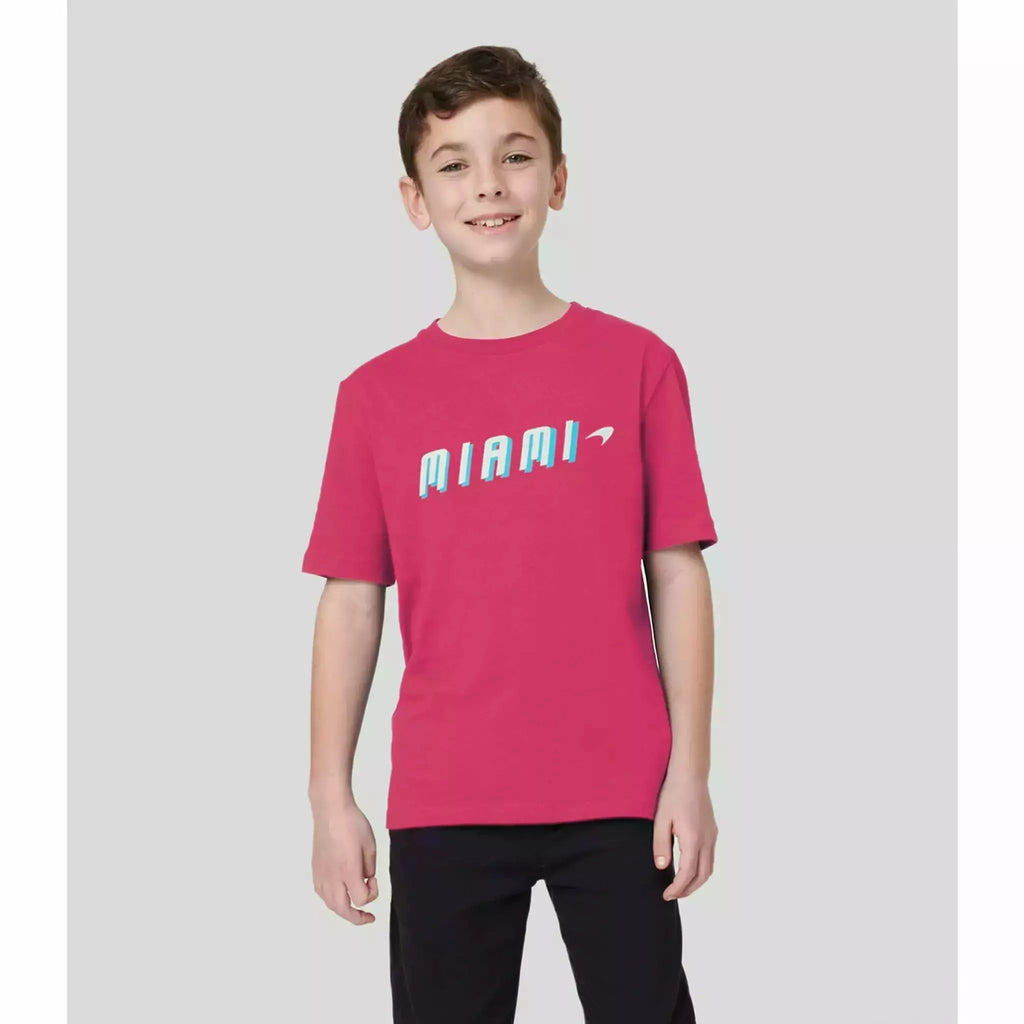 McLaren F1 Kids Miami Neon Graphic T-Shirt-Black/Vice Blue/Beetroot Purple T-shirts Light Gray