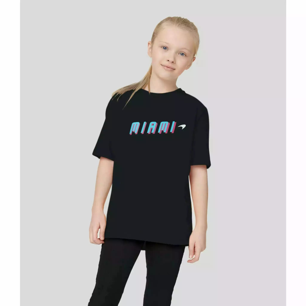 McLaren F1 Kids Miami Neon Graphic T-Shirt-Black/Vice Blue/Beetroot Purple T-shirts Light Gray