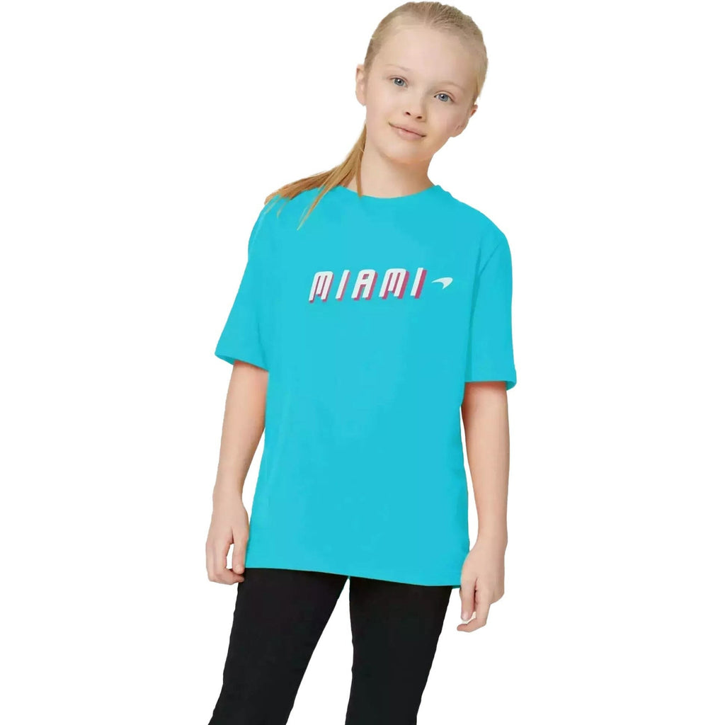 McLaren F1 Kids Miami Neon Graphic T-Shirt-Black/Vice Blue/Beetroot Purple T-shirts Tan