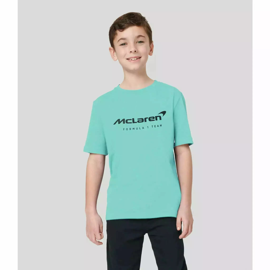McLaren F1 Kids Miami Neon Logo T-Shirt-Vice Blue/Aqua Sky T-shirts Light Gray