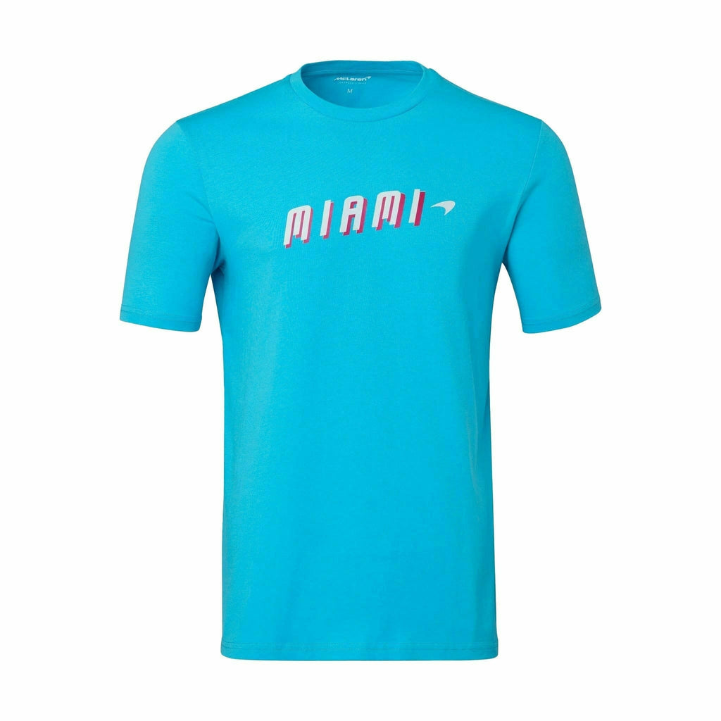 McLaren F1 Women's Miami Neon Graphic T-Shirt-White/Vice Blue/Beetroot Purple/Crystal Rose T-shirts Dark Turquoise