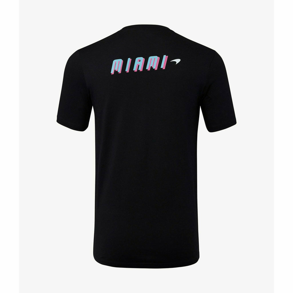 McLaren F1 Men's Miami Neon Logo T-Shirt-Black/White/Vice Blue/Beetroot Purple T-shirts Black
