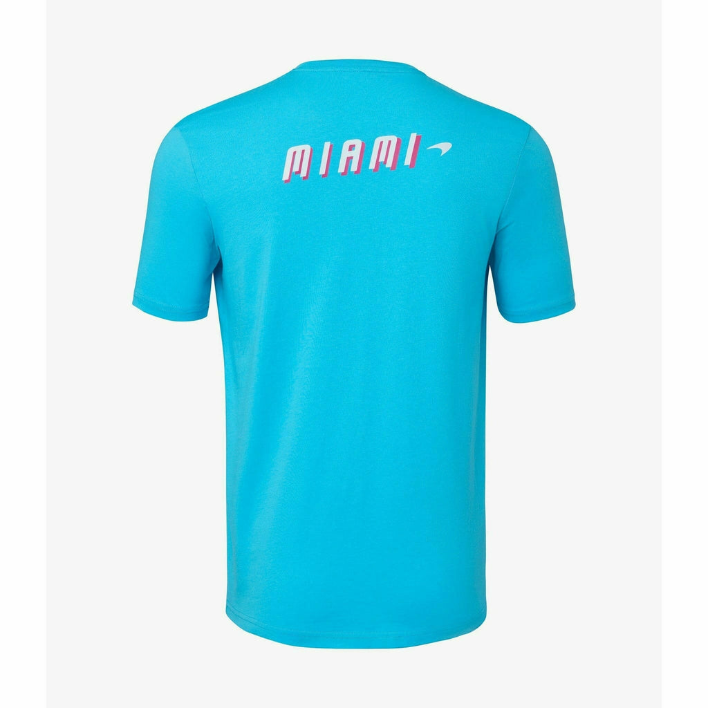 McLaren F1 Men's Miami Neon Logo T-Shirt-Black/White/Vice Blue/Beetroot Purple T-shirts Dark Turquoise