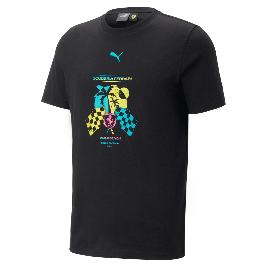 Scuderia Ferrari F1 Special Edition Miami GP T-Shirt - Black/White T-shirts Scuderia Ferrari XS Black 